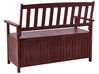 Acacia Wood Garden Bench with Storage 120 cm Mahogany Brown with Red Cushion SOVANA_883999