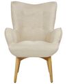 Wingback Chair with Footstool Light Beige VEJLE_912999