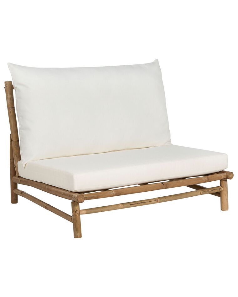 Bambusová stolička svetlé drevo a biela TODI_872095