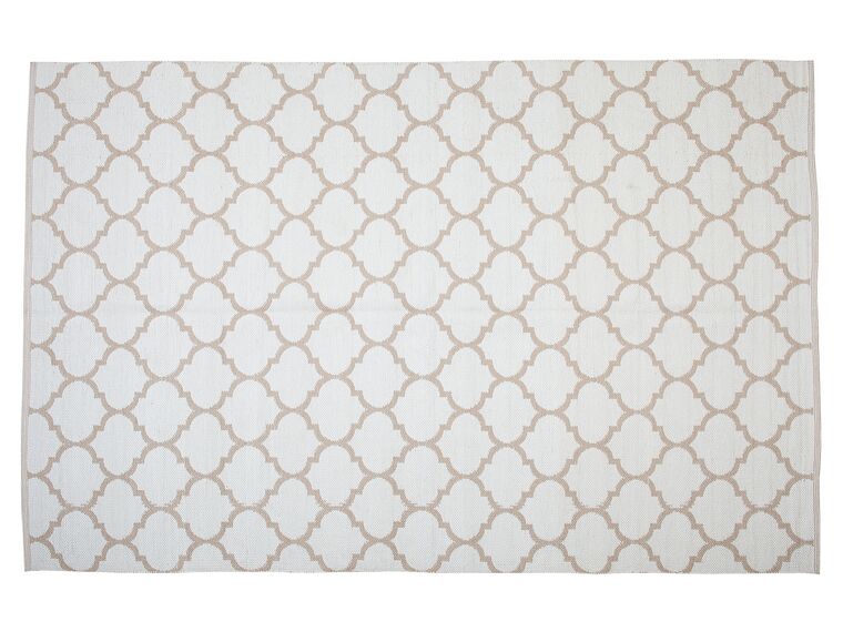 Béžový oboustranný koberec s geometrickým vzorem 140x200 cm AKSU_733628