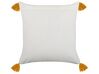 Cotton Cushion Flower Pattern 45x45 cm Yellow and White BILOBA_838594