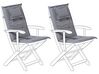 Set of 2 Outdoor Seat/Back Cushions Graphite Grey MAUI_769779