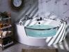 Whirlpool Badewanne weiss Eckmodell mit LED 187 x 136 cm MANGLE_802815