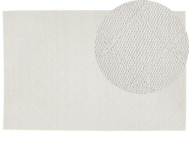 Tæppe 160x230 cm grå/hvid uld ELLEK
