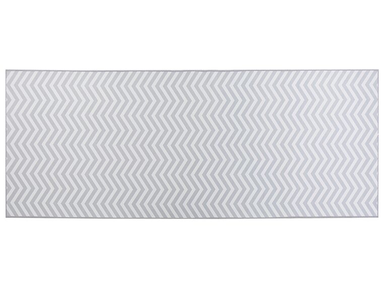 Tapis blanc et gris 80 x 200 cm SAIKHEDA_831447