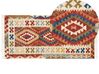 Kelim Teppich Wolle mehrfarbig 80 x 150 cm geometrisches Muster Kurzflor OSHAKAN_859513