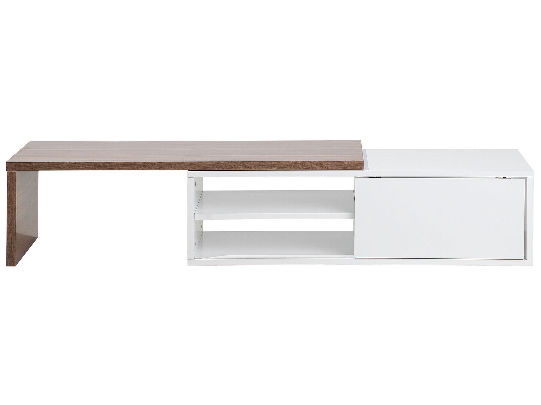 TV Stand White and Dark Wood YONKERS Beliani.co.uk