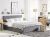 Zamatová posteľ s úložným priestorom 160 x 200 cm sivá ROCHEFORT_786513