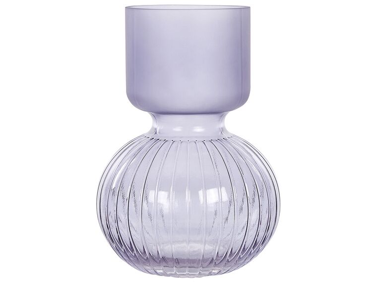 Glass Flower Vase 26 cm Purple THETIDIO_838280