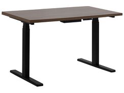 Työpöytä sähkösäädettävä tumma puu/musta 130 cm DESTIN II Työpöytä sähkösäädettävä tumma puu/musta 130 cm DESTIN II