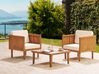 Set di tavolino e 2 sedie legno acacia chiaro e beige chiaro BARATTI_830633