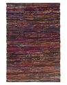 Teppich Baumwolle bunt-schwarz 140 x 200 cm abstraktes Muster Kurzflor BARTIN_805234