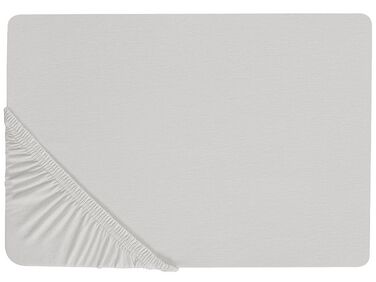 Cotton Fitted Sheet 180 x 200 cm Light Grey JANBU