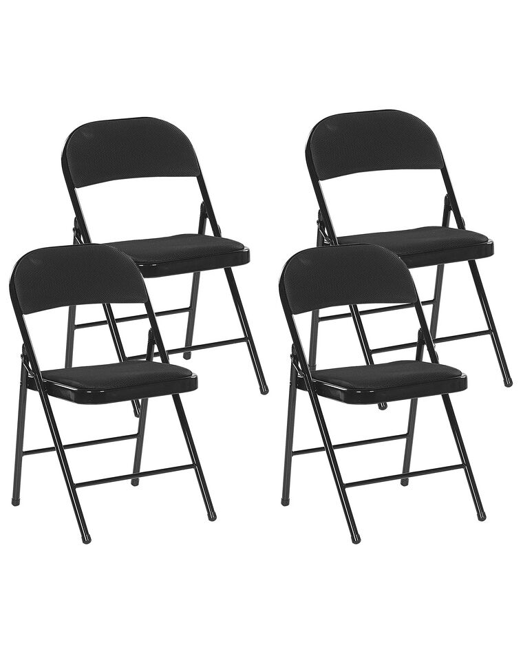 Set of 4 Folding Chairs Black SPARKS_780845
