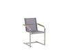 Conjunto de 4 cadeiras de jardim em inox com tela cinzenta COSOLETO_818440