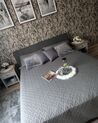 Łóżko z pojemnikiem tapicerowane 160 x 200 cm szare ORBEY_883417