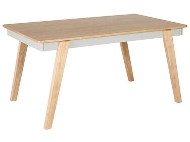 Table de salle à manger bois clair et gris PHOLA