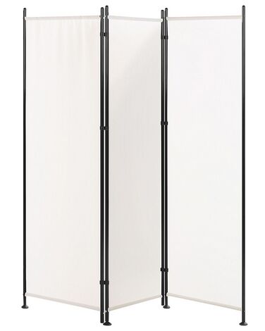 Biombo 3 paneles de poliéster blanco 160 x 170 cm NARNI