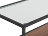 Konzolový stolík so sklenenou doskou tmavé drevo/čierna TAOS_825584
