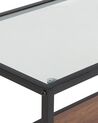 Avlastningsbord med glasskiva 122 x 40 cm mörkt trä/svart TAOS_825584