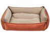 Velvet Reversible Pet Bed 70 x 60 cm Orange and Beige IZMIR_826589