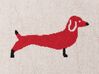 Plaid enfant avec motif chiens en coton beige et rouge 130 x 170 cm REERH_905352