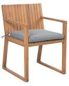 Acacia Wood Garden Dining Chair with Grey Cushion SASSARI_745956