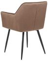 Conjunto de 2 sillas de comedor de terciopelo marrón/negro JASMIN_859450