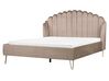 Bed fluweel taupe 160 x 200 cm AMBILLOU_902469
