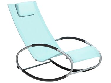 Chaise de jardin à bascule bleu clair CAMPO