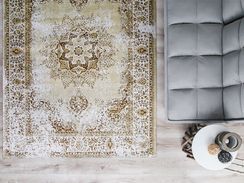 Ковер хлопковый 140 x 200 см бежевый АЛЬМУС