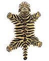 Tapete para crianças em lã creme e preta impressão de tigre 100 x 160 cm SHERE_874815