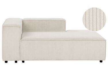 Left Hand Jumbo Cord Chaise Lounge Off-White APRICA