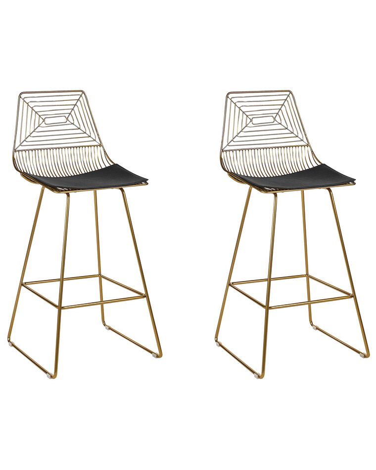 Set of 2 Metal Bar Chairs Gold BISBEE _868485