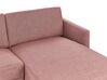 Left Hand 2 Seater Fabric Corner Sofa Pink Brown BREDA_895079