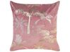 Set of 2 Velvet Cushions Palm Motif 45 x 45 cm Pink CARANDAY_854625