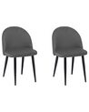 Set of 2 Velvet Dining Chairs Grey VISALIA_711030
