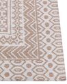 Teppich Jute beige / weiß 80 x 150 cm geometrisches Muster Kurzflor BAGLAR_853464