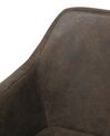 Silla de comedor de piel sintética marrón oscuro/madera clara YORKVILLE_693146