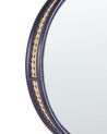 Okrúhle ratanové nástenné zrkadlo ø 60 cm čierne DAKSA_894203