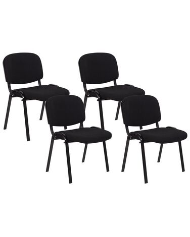 Set di 4 sedie da conferenza tessuto nero CENTRALIA