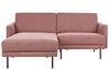Canapé d'angle 2 places à droite en tissu rose marron BREDA_876073
