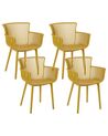 Set of 4 Plastic Dining Chairs Yellow PESARO_825403