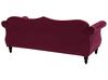 Conjunto de sofás com 5 lugares em veludo vermelho escuro SKIEN_743277