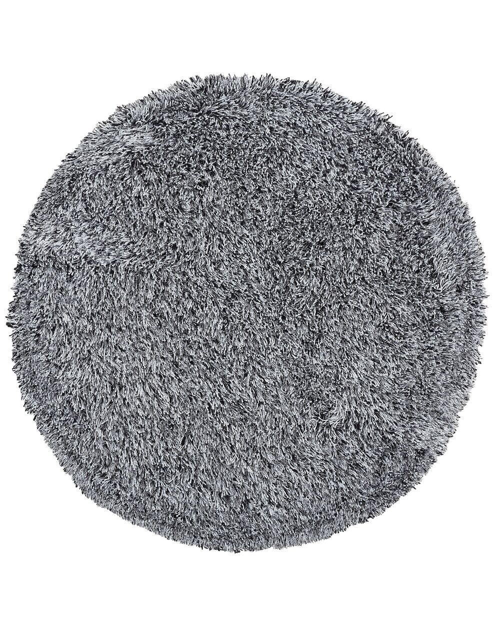 Shaggy Round Rug ⌀ 140 cm Black and White CIDE | Beliani.co.uk