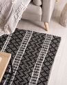 Teppich Leder schwarz/beige 140 x 200 cm FEHIMLI_757896