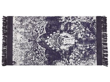Viskózový koberec 80 x 150 cm fialová/biela AKARSU