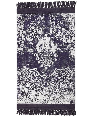 Viskózový koberec 80 x 150 cm fialový/ bílý AKARSU