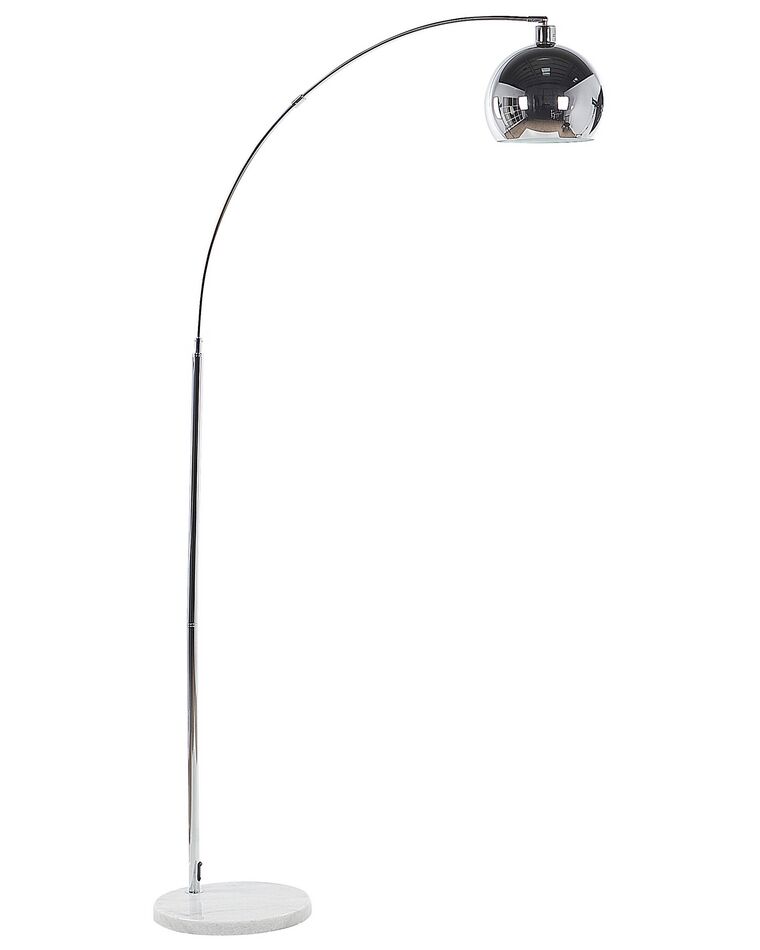Lámpara de pie de metal plateado 210 cm PAROO_822242