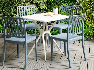 4 Seater Garden Dining Set Blue and White SERSALE